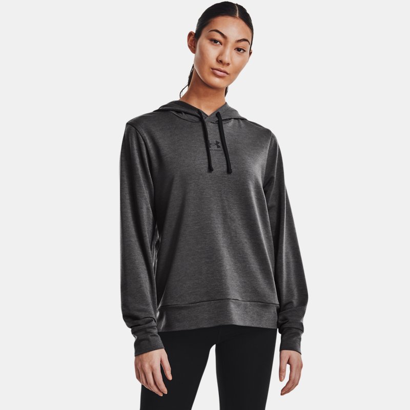 Sudadera con capucha Under Armour Rival Terry para mujer Jet Gris / Mod Gris / Negro XS